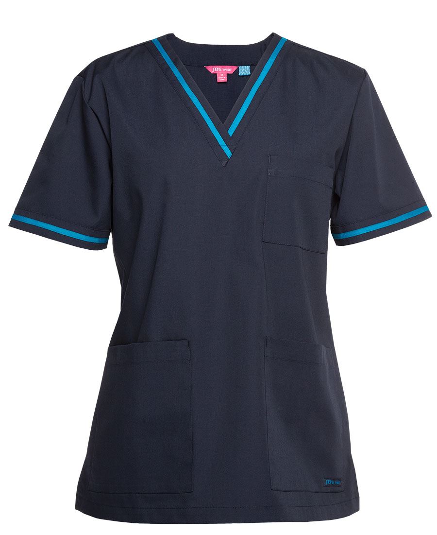 Contrast Scrubs Top Wo's-4SCT1