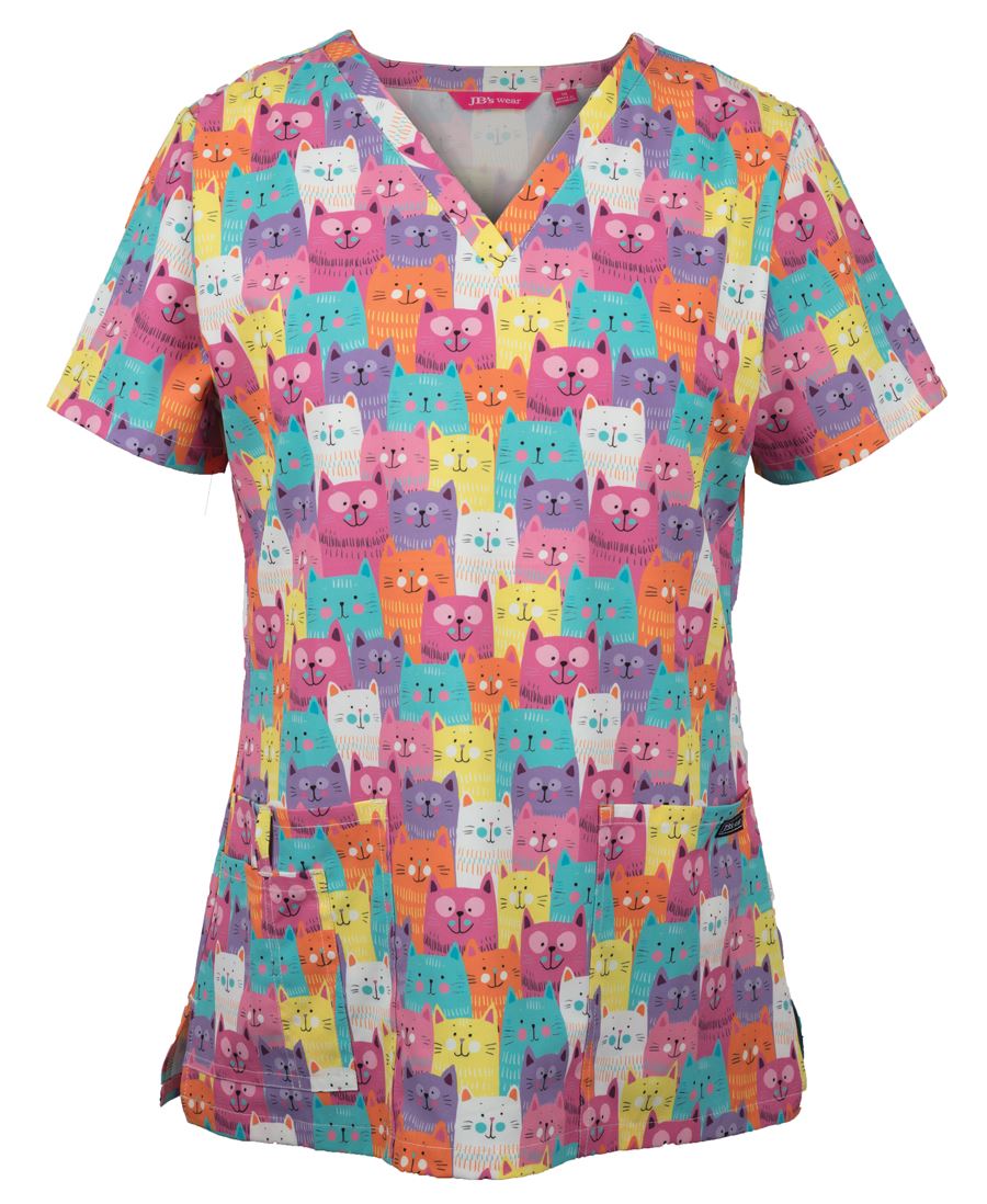 SCRUB Top Printed Wo's-4STP1