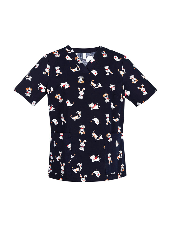 PRINTED Best Friends Scrub Top Wo's-CST147LS