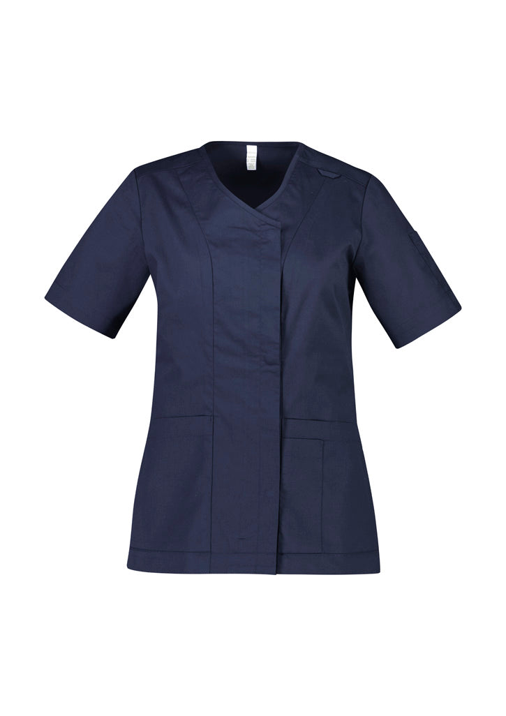 PARKS Zip Front Crossover Scrub Top Wo's-CST240LS