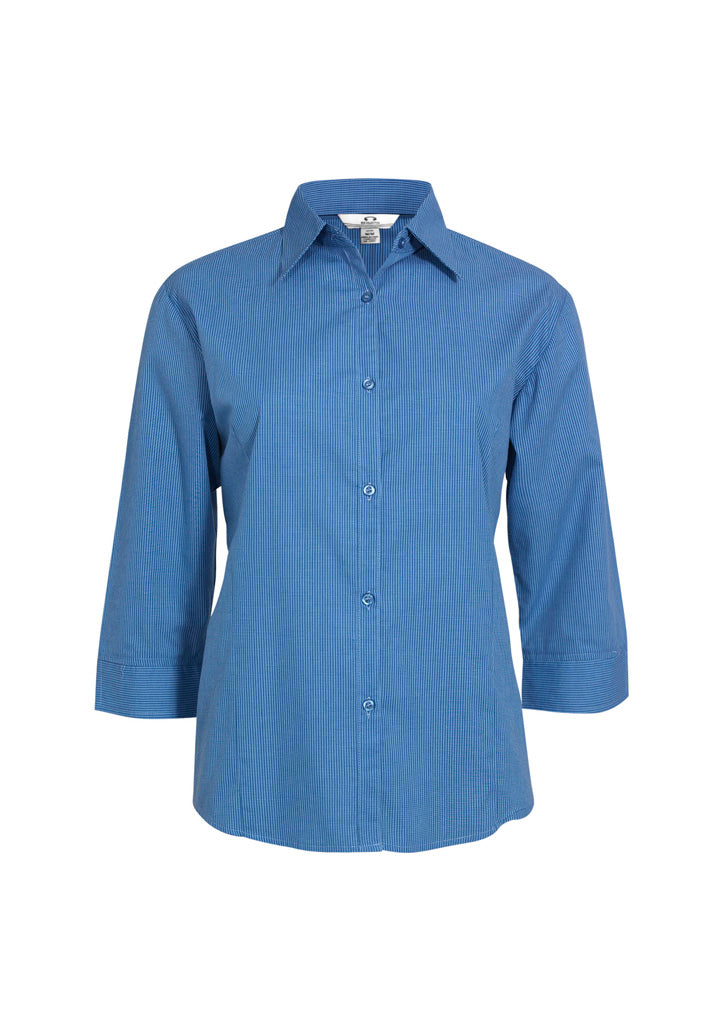 Womens Micro Check 3/4 Sleeve Shirt-LB8200