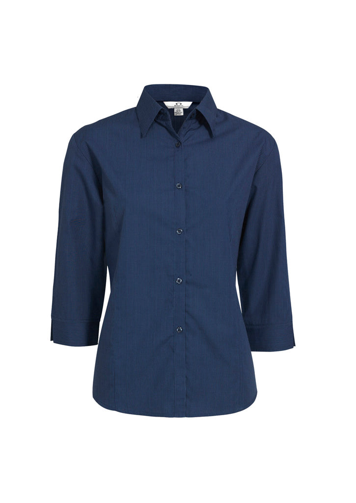 Womens Micro Check 3/4 Sleeve Shirt-LB8200