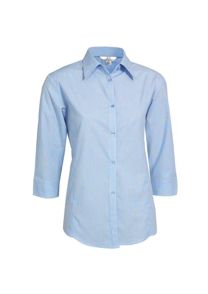 Womens Micro Check 3/4 Sleeve Shirt-LB8200