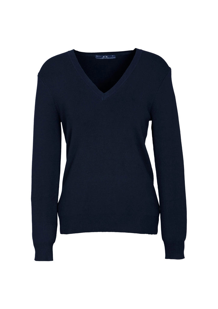 Womens V-Neck Knit Pullover-LP3506