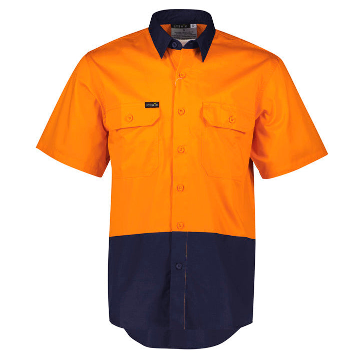 HI VIS Short Sleeve Shirt Mens-ZW115*