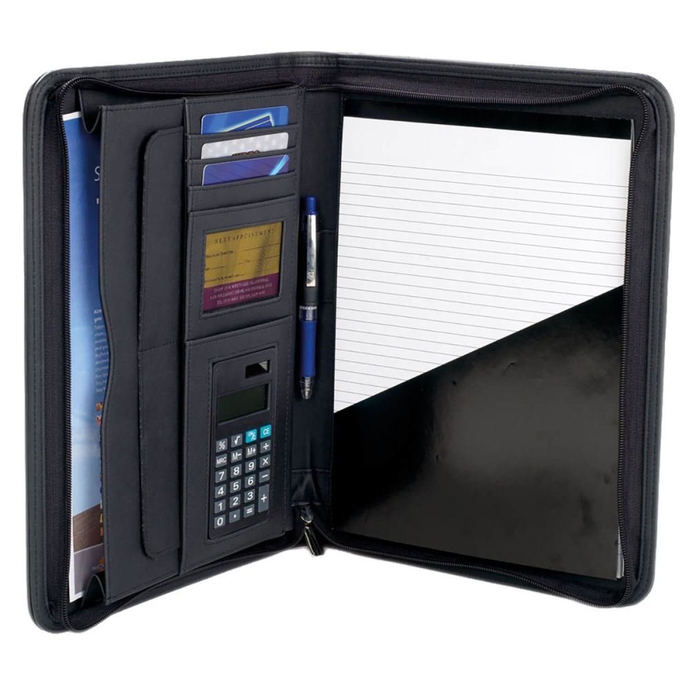LEATHER Compendium with Calculator-B165