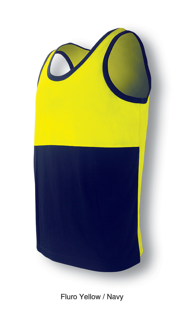 HI VIS Polyface/Cotton Back Singlet-Unisex Adults-ST0540*