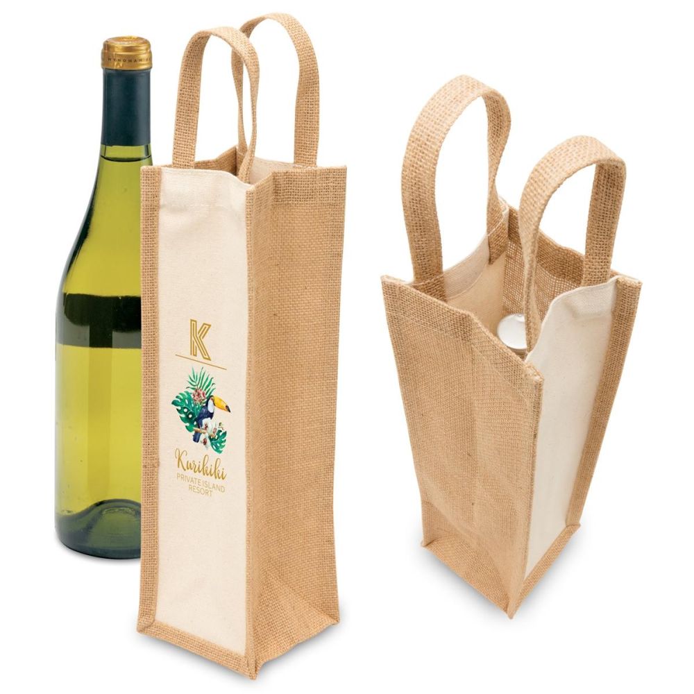 ECO Jute 1 Bottle Wine Bag-1195