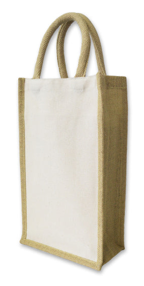 ECO Jute 2 Bottle Wine Bag-1196