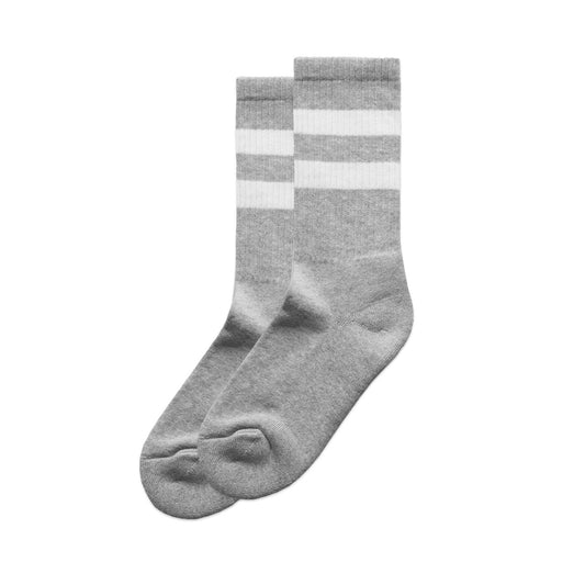 RELAX STRIPE SOCKS (2 PK) GM/WH