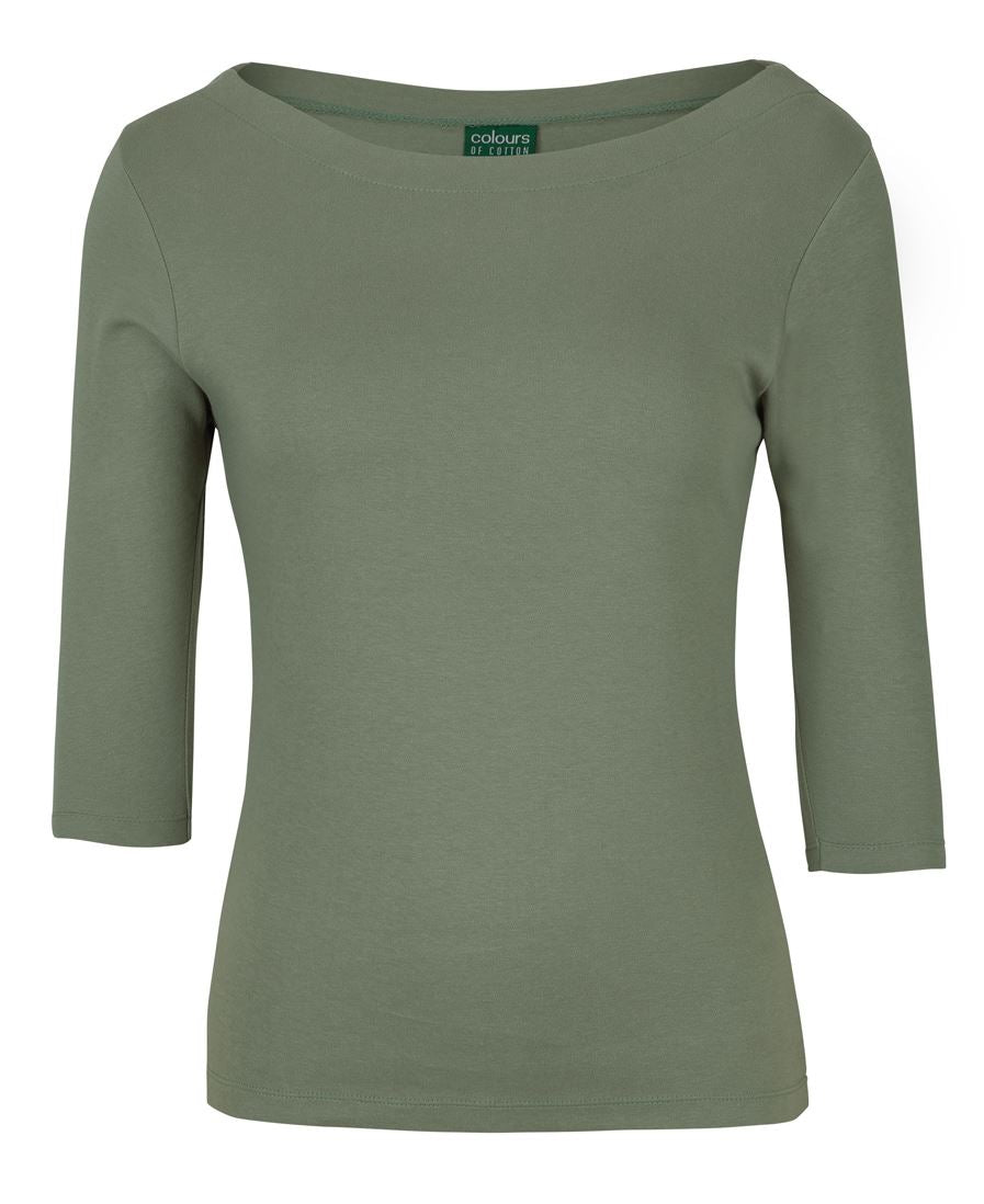 C of C LADIES 3/4 SLEEVE BOAT NECK TEE