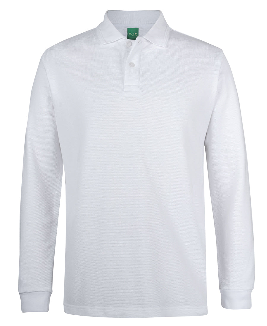 C of C 320g L/S Popcorn Cotton Polo Mens-2PCL