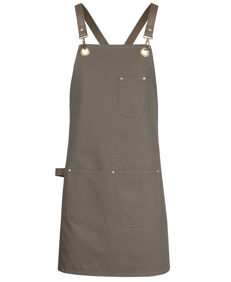 BRASS Eyelet Canvas Apron with PU Strap (65x75)-5ACBP*