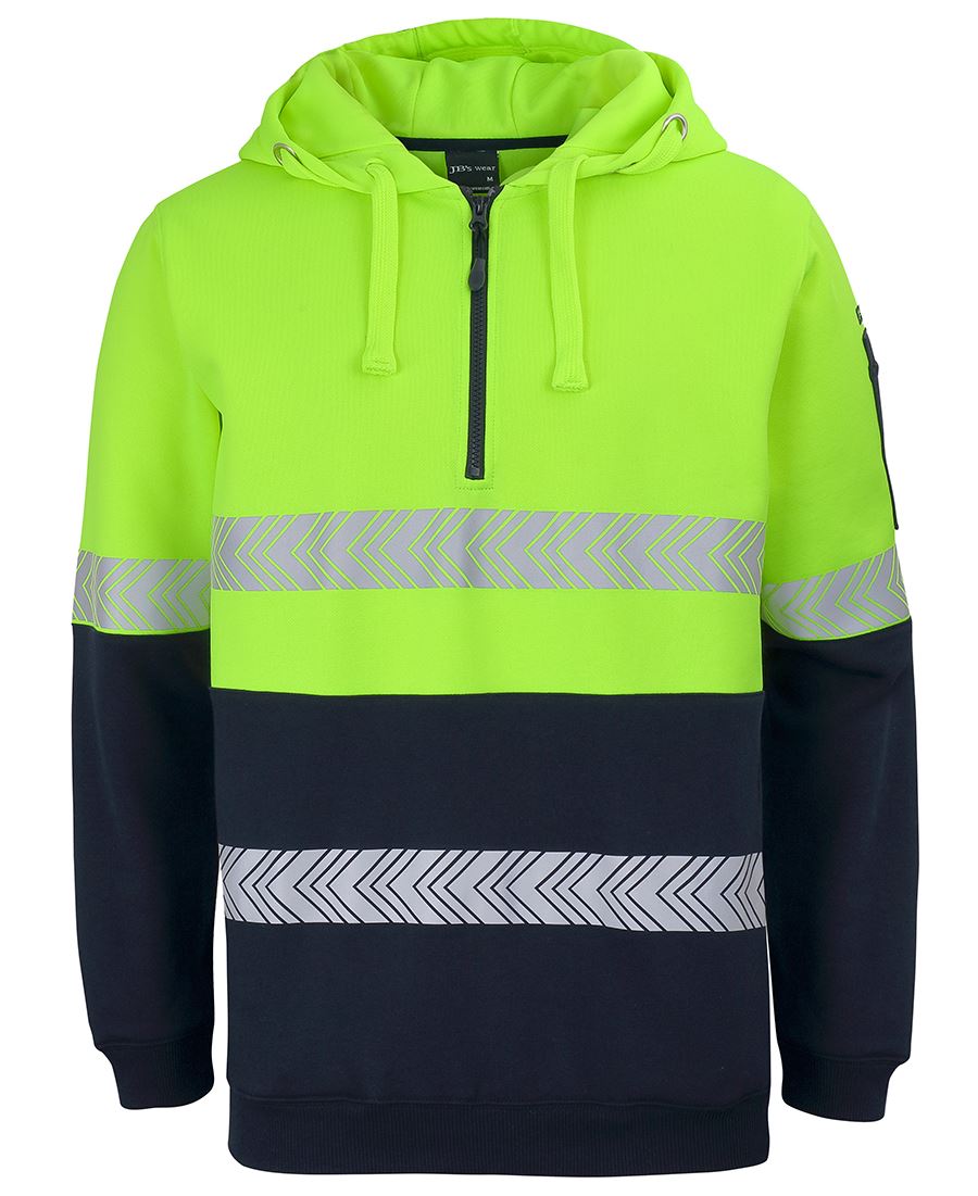 HI VIS (D+N) 1/2 Zip Segmented Tape Hoodie-6HZSH*