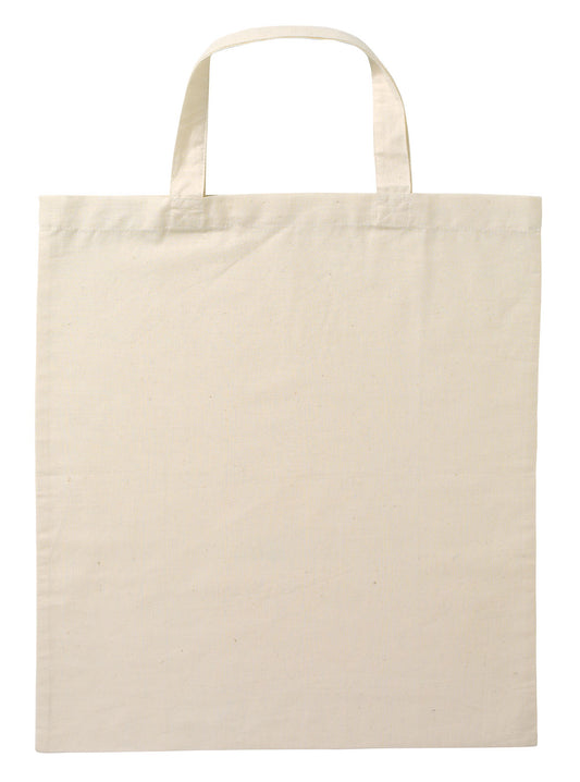 Calico Bag Short Handle - Natural