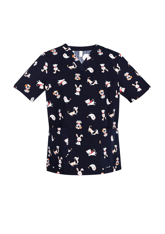 PRINTED Best Friends Scrub Top Wo's-CST147LS