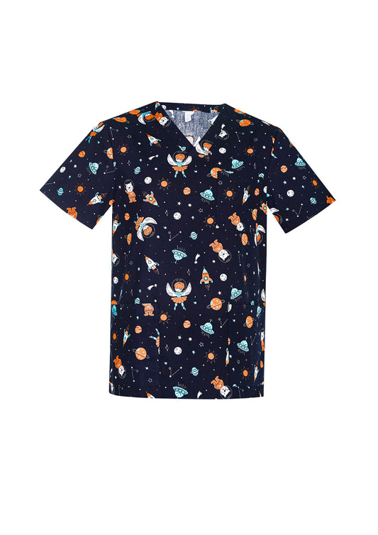 PRINTED Space Party Scrub Top Mens-CST148MS