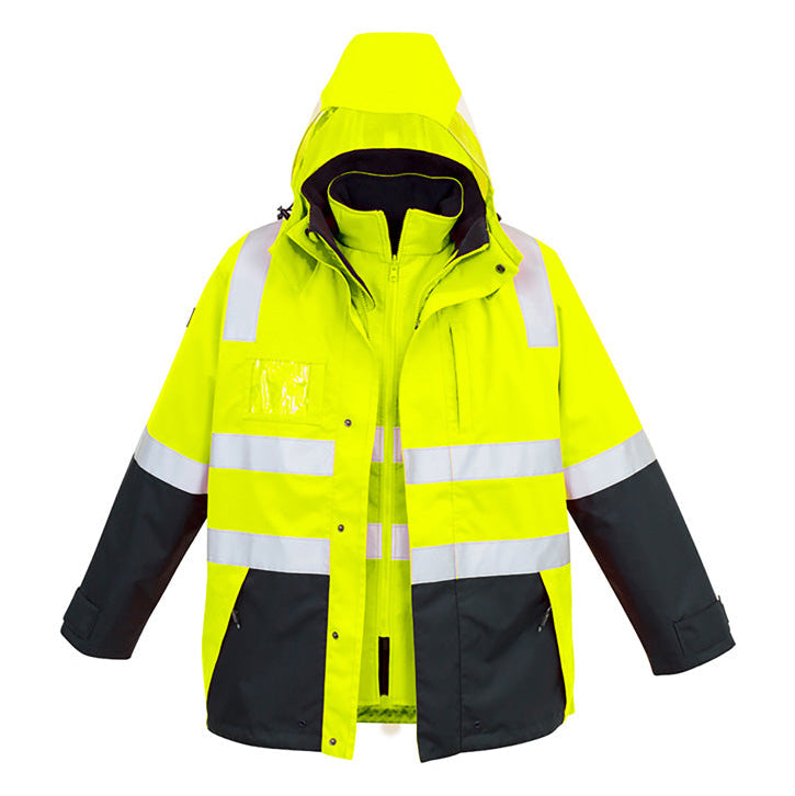 HI VIS 4 In 1 Waterproof Jacket Mens-ZJ532*