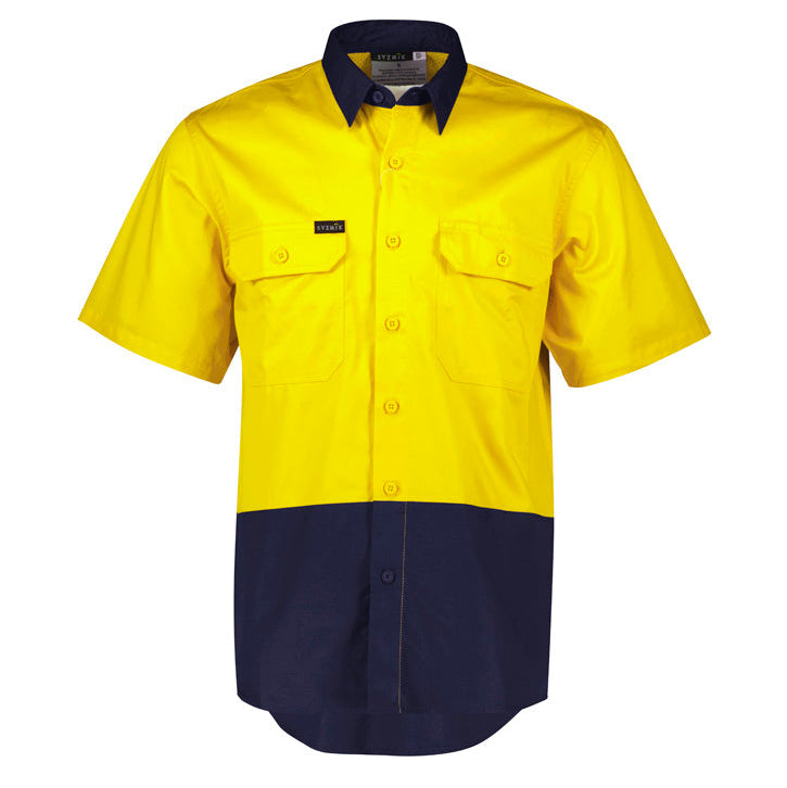HI VIS Short Sleeve Shirt Mens-ZW115*