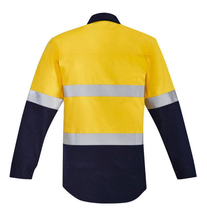 ORANGE Flame Hi Vis Open Front Spliced Shirt - Hoop Taped Mens-ZW140*