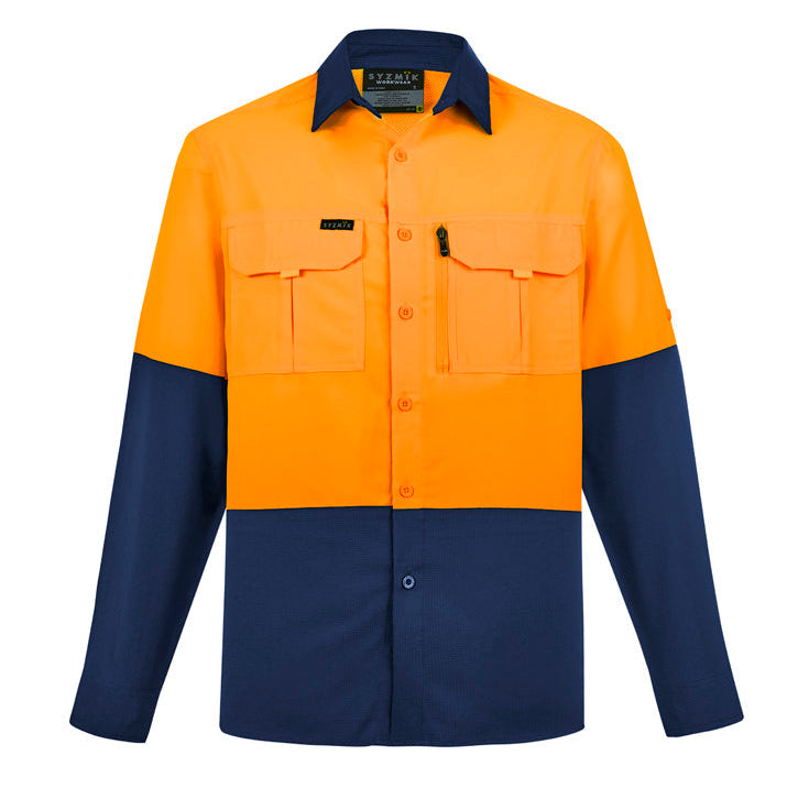 HI VIS Outdoor Long Sleeve Shirt Mens-ZW468*