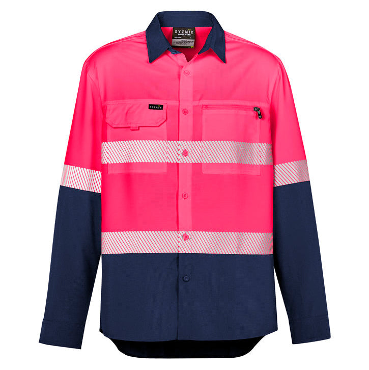 HI VIS Outdoor Segmented Tape L/S Shirt Mens-ZW470*