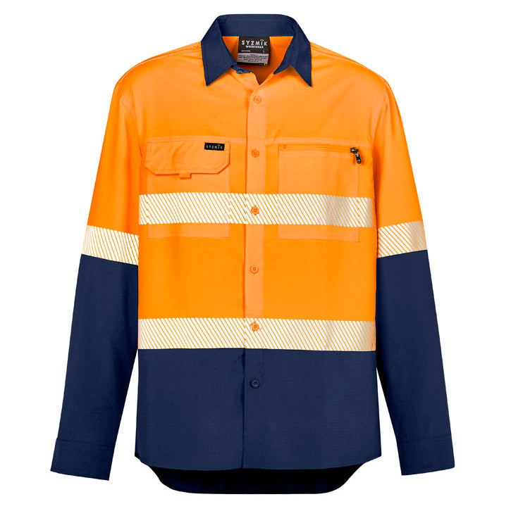 HI VIS Outdoor Segmented Tape L/S Shirt Mens-ZW470*
