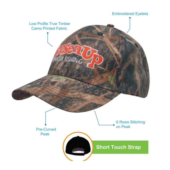4121 True Timber Camouflage 6 Panel Cap